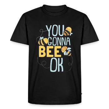 Tu vas à Bee Ok | Bourdon mignon d’abeille - T-shirt Premium bio Homme - noir - Devant - Nico (187cm)