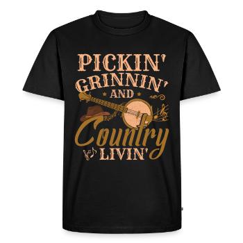 Musique country - T-shirt Premium bio Homme - noir - Devant - Nico (187cm)