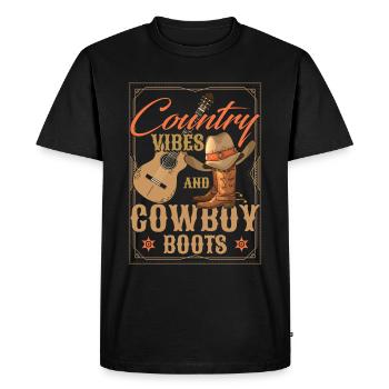 Ambiance country - T-shirt Premium bio Homme - noir - Devant - Nico (187cm)