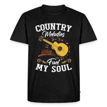 Les mélodies country nourrissent mon âme - T-shirt Premium bio Homme - noir - Devant - Nico (187cm)