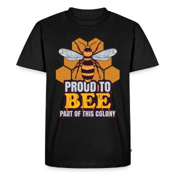 Proud To Be Part Of This Colony - Men's Premium Organic T-Shirt - black - Front - Nico (187cm)
