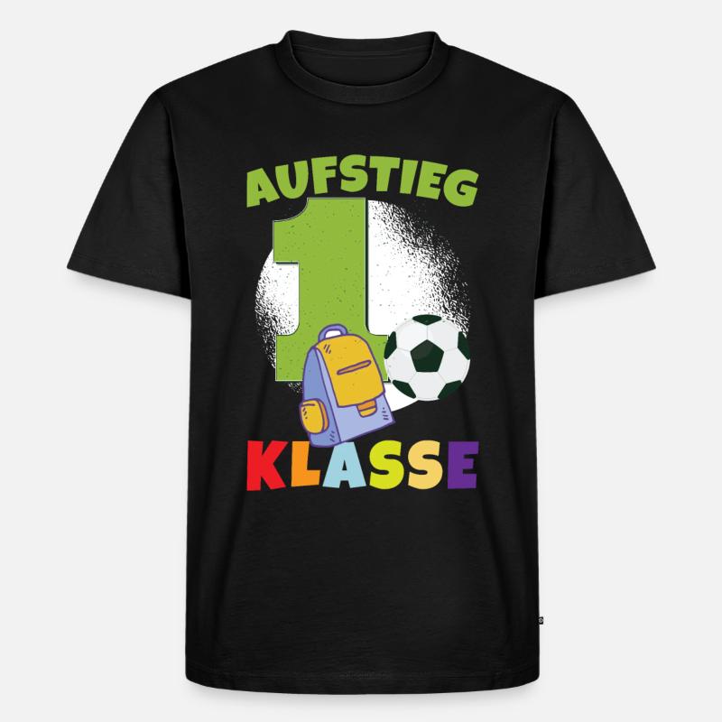 Aufstieg 1. Klasse - Männer Premium Bio T-Shirt - Schwarz