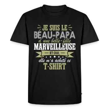 Je Suis Le Beau Papa - T-shirt Premium bio Homme - noir - Devant - Nico (187cm)