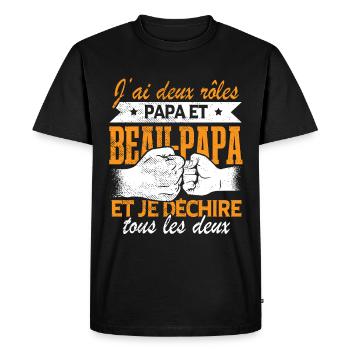 Papa Et Beau-Papa - T-shirt Premium bio Homme - noir - Devant - Nico (187cm)