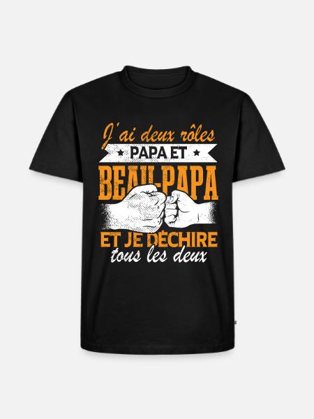 Papa Et Beau-Papa - T-shirt Premium bio Homme - noir