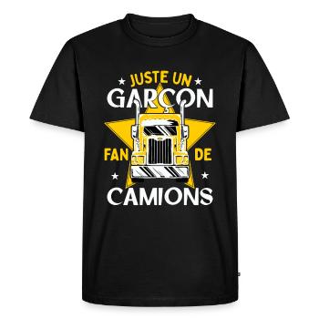Enfant Camion Poids Lourd Cadeau - T-shirt Premium bio Homme - noir - Devant - Nico (187cm)