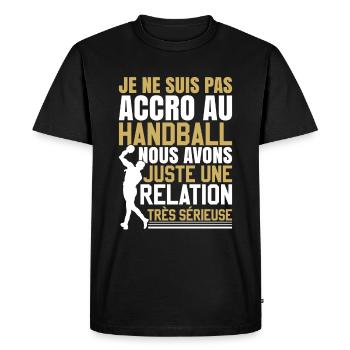 Coach Handball Drôle Entraîneur Hand - T-shirt Premium bio Homme - noir - Devant - Nico (187cm)