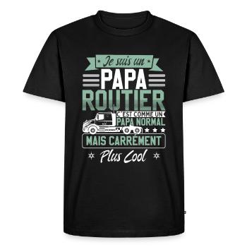 Je Suis Papa Routier - T-shirt Premium bio Homme - noir - Devant - Nico (187cm)