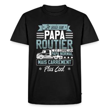 Papa Routier Hommes Chauffeur De Poids Lourd - T-shirt Premium bio Homme - noir - Devant - Nico (187cm)