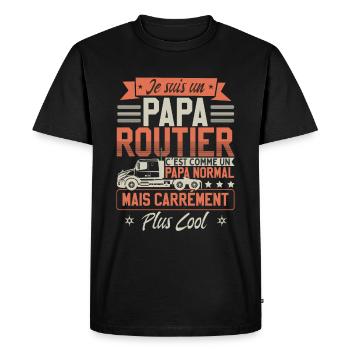 Papa Routier - T-shirt Premium bio Homme - noir - Devant - Nico (187cm)