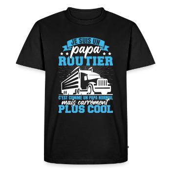 Je Suis Un Papa Routier - T-shirt Premium bio Homme - noir - Devant - Nico (187cm)