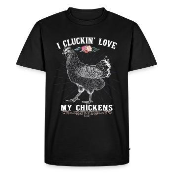 J’aime mes poules | Poule | Agriculture - T-shirt Premium bio Homme - noir - Devant - Nico (187cm)
