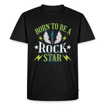 Born To Be A Rock Star Guitar Lover - Men's Premium Organic T-Shirt - black - Front - Nico (187cm)