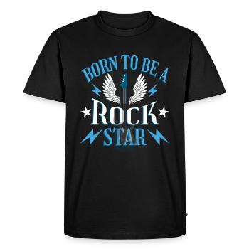 Né pour être une rock star - T-shirt Premium bio Homme - noir - Devant - Nico (187cm)