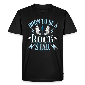 Né pour être un guitariste rock star - T-shirt Premium bio Homme - noir - Devant - Nico (187cm)