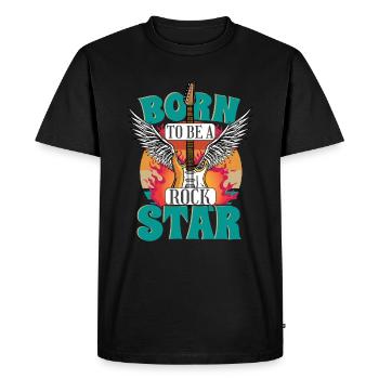 Né pour être une rock star - T-shirt Premium bio Homme - noir - Devant - Nico (187cm)