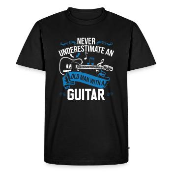 Never Underestimate An Old Man With A Guitar Love - Men's Premium Organic T-Shirt - black - Front - Nico (187cm)