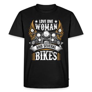 Motard Motard Moto Moto Cycliste - T-shirt Premium bio Homme - noir - Devant - Nico (187cm)