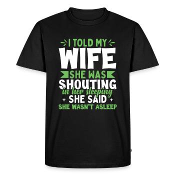 Drôle de papa Blagues Cadeau Fête des pères - T-shirt Premium bio Homme - noir - Devant - Nico (187cm)