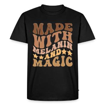 Mélanine Et Magie - T-shirt Premium bio Homme - noir - Devant - Nico (187cm)