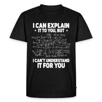 Citation amusante d’un professeur de mathématiques - T-shirt Premium bio Homme - noir - Devant - Nico (187cm)