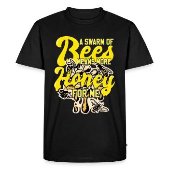Un essaim d’abeilles Abeilles mellifères Apiculture - T-shirt Premium bio Homme - noir - Devant - Nico (187cm)