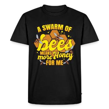 A Swarm Of Bees Means More Honey For Me - Men's Premium Organic T-Shirt - black - Front - Nico (187cm)