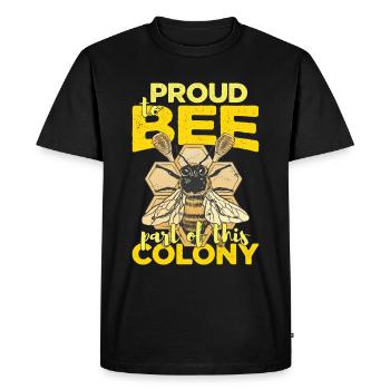 Proud To Bee Part Of This Colony - Men's Premium Organic T-Shirt - black - Front - Nico (187cm)