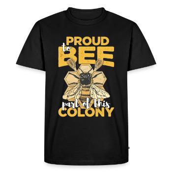 Proud To Bee Part Of This Colony - Men's Premium Organic T-Shirt - black - Front - Nico (187cm)