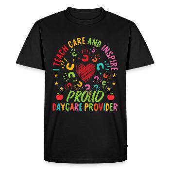 Proud Daycare Provider - Men's Premium Organic T-Shirt - black - Front - Nico (187cm)