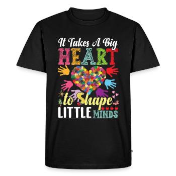 It Takes A Big Heart To Shape Little Minds - Men's Premium Organic T-Shirt - black - Front - Nico (187cm)