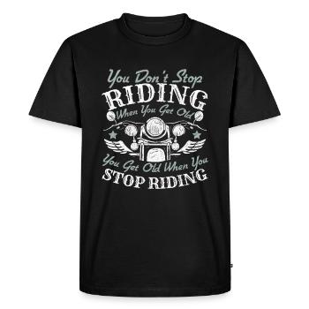 Grand-père motard moto - T-shirt Premium bio Homme - noir - Devant - Nico (187cm)