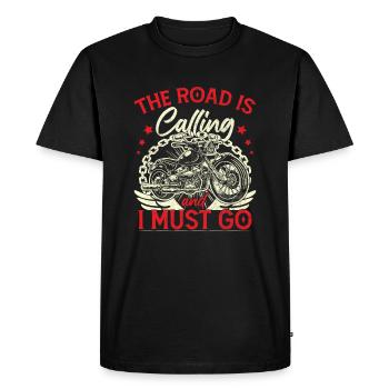 Amateur de moto Motard Motard Motocycliste - T-shirt Premium bio Homme - noir - Devant - Nico (187cm)