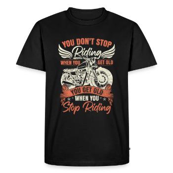 Drôle de motard Citation Moto - T-shirt Premium bio Homme - noir - Devant - Nico (187cm)