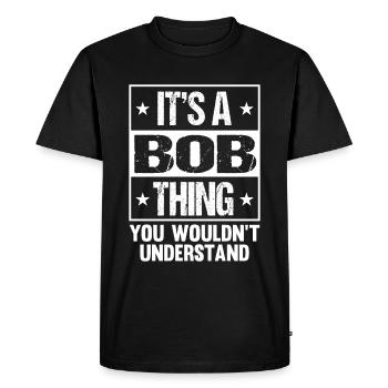 Drôle de nom Bob - T-shirt Premium bio Homme - noir - Devant - Nico (187cm)
