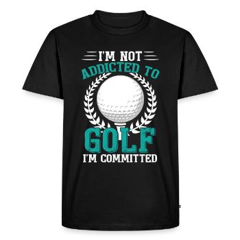 Je ne suis pas accro au golf - T-shirt Premium bio Homme - noir - Devant - Nico (187cm)