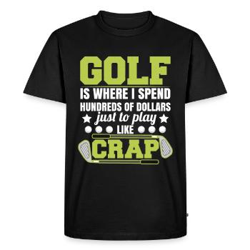 Golf Funny - Men's Premium Organic T-Shirt - black - Front - Nico (187cm)
