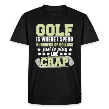 Golf Joke Funny - Men's Premium Organic T-Shirt - black - Front - Nico (187cm)