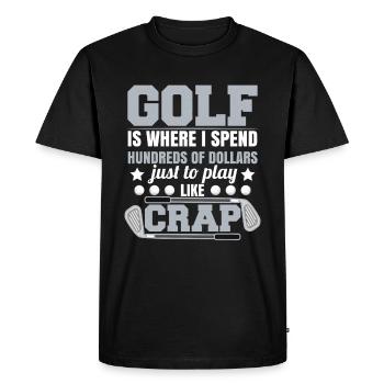 Golf Funny Humor - Men's Premium Organic T-Shirt - black - Front - Nico (187cm)