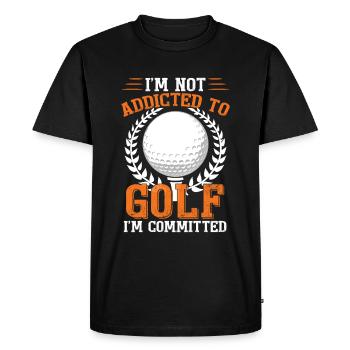 I'm Not Addicted To Golf I'm Committed Golfing - Men's Premium Organic T-Shirt - black - Front - Nico (187cm)