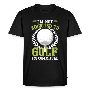 I'm Not Addicted To Golf I'm Committed - Men's Premium Organic T-Shirt - black - Front - Nico (187cm)