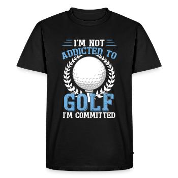 Je ne suis pas accro au golf - T-shirt Premium bio Homme - noir - Devant - Nico (187cm)