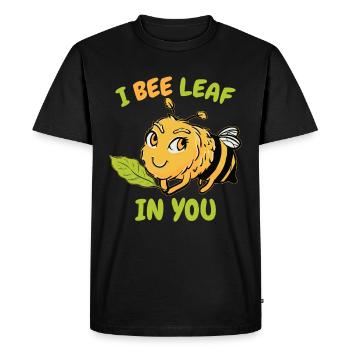 Je laisse des abeilles en toi - T-shirt Premium bio Homme - noir - Devant - Nico (187cm)