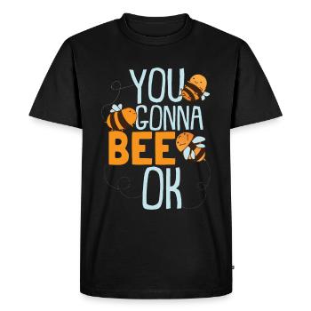 Tu vas à Bee Ok - T-shirt Premium bio Homme - noir - Devant - Nico (187cm)