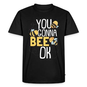 Tu vas à Bee Ok - T-shirt Premium bio Homme - noir - Devant - Nico (187cm)