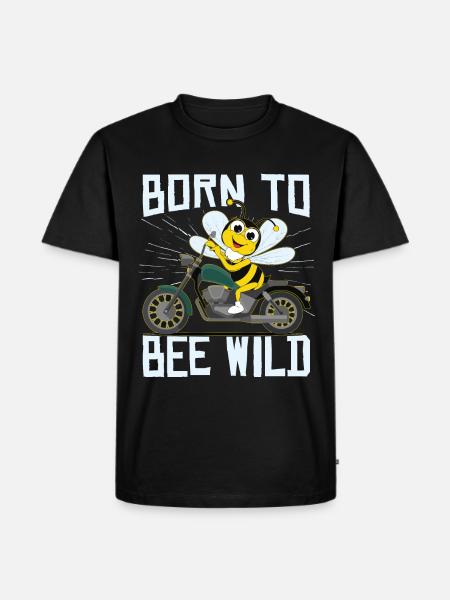 Født til Bee Wild - Herre Premium økologisk T-shirt - sort