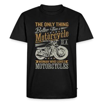 Motorcycle Quote Funny Motorbike Bike Rider - Men's Premium Organic T-Shirt - black - Front - Nico (187cm)