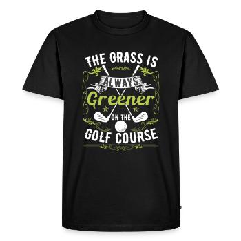 Funny Golf Course Quote Golfer Golfing - Men's Premium Organic T-Shirt - black - Front - Nico (187cm)