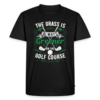 The Grass Is Always Greener On The Golf Course - Men's Premium Organic T-Shirt - black - Front - Nico (187cm)