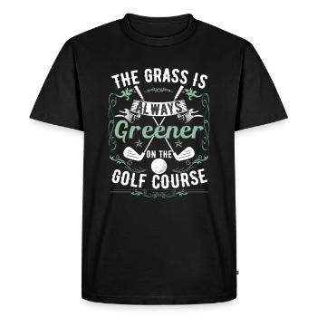 The Grass Is Always Greener On The Golf Course - Men's Premium Organic T-Shirt - black - Front - Nico (187cm)
